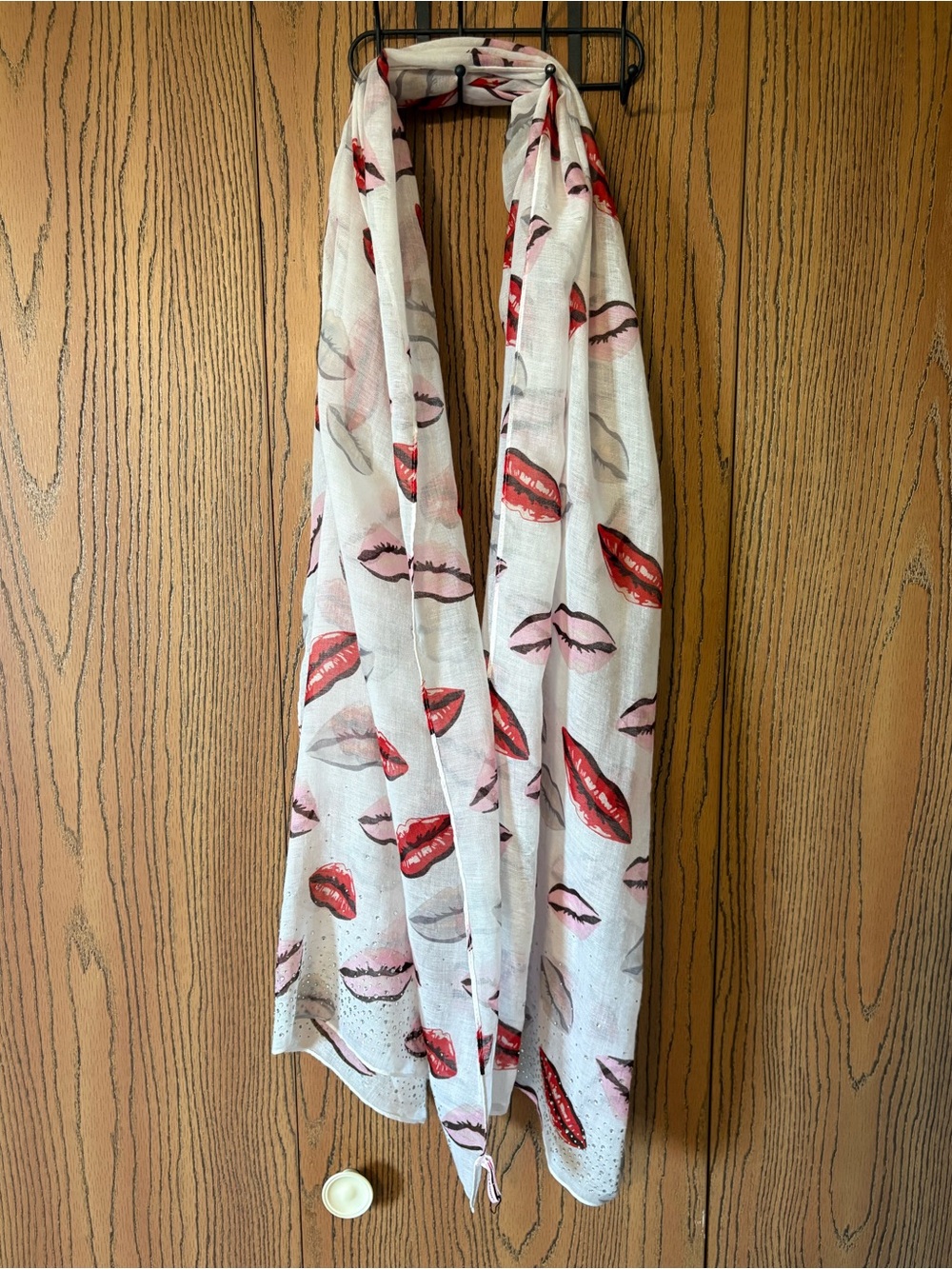 Juicy Couture Rhinestone and Lipstick Lips Scarf